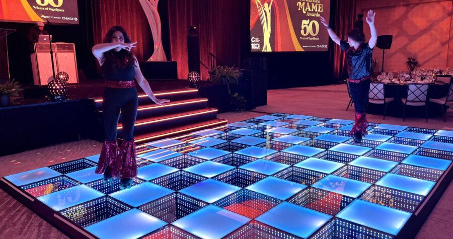 led dance floor rental in use